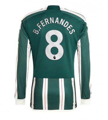 Manchester United Bruno Fernandes #8 Replika Udebanetrøje 2023-24 Langærmet